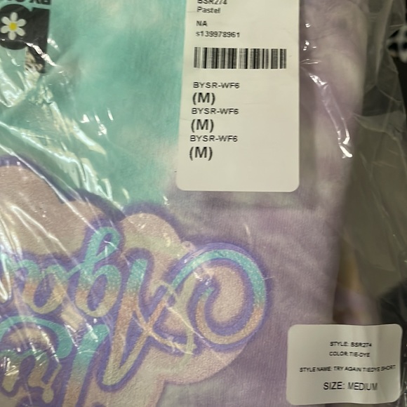 BY SAMI RYAN TRY AGAIN TIE DYE SHORTS TRENDY - Picture 2 of 4